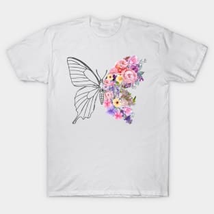 Butterfly with Flower Wings T-Shirt